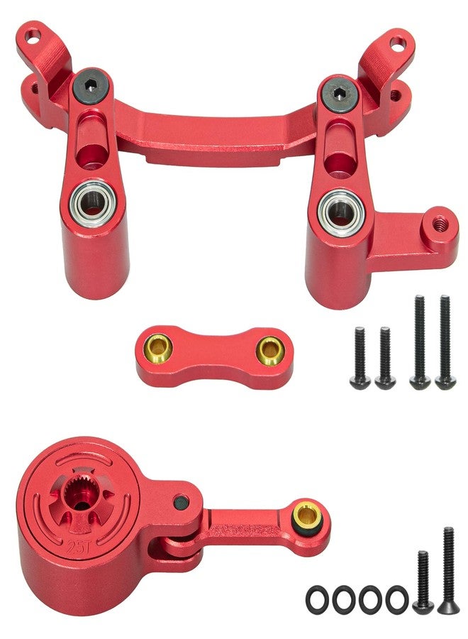 LRFHL Aluminum Steering Bellcrank Drag Link Set with 25T Servo Horn Arm Upgrade Parts for Arrma 1/10 Senton Granite Typhon Big Rock 3S, Mojave Outcast Kraton 4S (Red) - Image 5